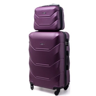 Fialová sada 2 luxusných ľahkých plastových kufrov "Luxury" - 2 veľkosti