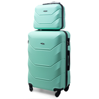 Zelená sada 2 luxusných ľahkých plastových kufrov "Luxury" - 2 veľkosti