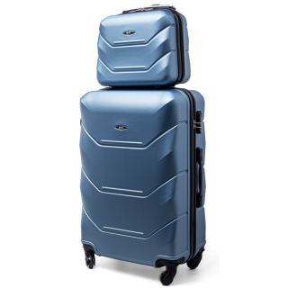 Tyrkysová sada 2 luxusných ľahkých plastových kufrov "Luxury" - 2 veľkosti