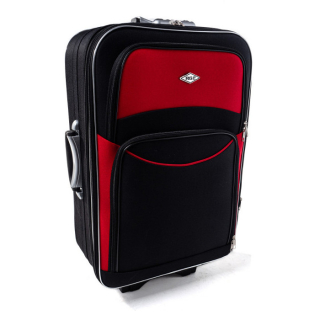 Červeno-čierny nepremokavý cestovný kufor "Standard" - 2 veľkosti