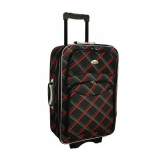 Červeno-čierny nepremokavý cestovný kufor "Check" - veľ. XL