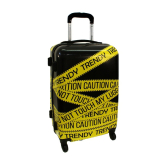Žlto-čierny škrupinový cestovný kufor "Trendy" - veľ. XL