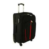 Čierny nepremokavý cestovný kufor "Practical" s expanderom - veľ. XL
