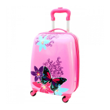 Ružový detský kufor pre dievčatá "Butterfly" - veľ. M