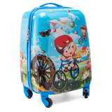 Modrý detský kufor na kolieskach "Cyclist" - veľ. M