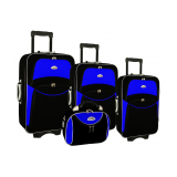 Modro-čierna sada 4 cestovných kufrov "Standard" - S, M, L, XL