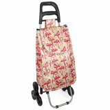 Červená nákupná taška na kolieskach do schodov "Flamingo"