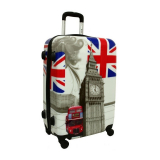 Sivý škrupinový cestovný kufor "British" - veľ. XL
