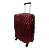 Tmavočervený odolný luxusný plastový kufor "Infinity" - 3 veľkosti