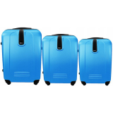 Modrý set 3 ľahkých plastových kufrov "Superlight" - M, L, XL