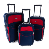 Set 3 červeno-modrých cestovných kufrov "Standard" - M, L, XL