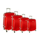 Červená sada 4 plastových kufrov "Tour" - S, M, L, XL