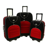 Červeno-čierna sada 3 cestovných kufrov "Movement" - veľ. M, L, XL