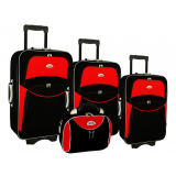 Červeno-čierna sada 4 cestovných kufrov "Standard" - S, M, L, XL