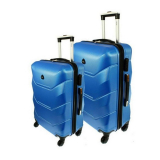 Modrá sada 2 luxusných ľahkých plastových kufrov "Luxury" - M, L