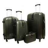 Čierny set 4 ľahkých plastových kufrov "Superlight" - S, M, L, XL