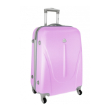 Ružový objemný plastový cestovný kufor "Tour" - veľ. L