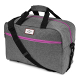 Sivo-ružová príručná taška do lietadla "Ticket" - veľ. S