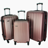 Zlato-ružová sada 3 odolných plastových kufrov "Stronger" - M, L, XL
