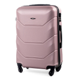 Ružový luxusný ľahký plastový kufor "Luxury" - 3 veľkosti