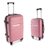 Ružová sada 2 prémiových plastových kufrov "Wallstreet" - veľ. L a XL