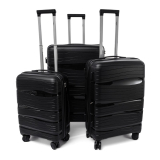 Čierna sada 3 luxusných škrupinových kufrov "Royal" - veľ. M, L, XL