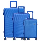 Modrá sada luxusných kufrov s TSA zámkom "Columbus" - veľ. M, L, XL