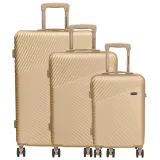 Zlatá sada luxusných kufrov s TSA zámkom "Columbus" - veľ. M, L, XL