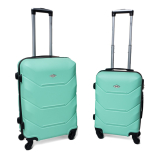 Zelená sada 2 luxusných ľahkých plastových kufrov "Luxury" - veľ. M, L
