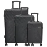 Čierna sada luxusných kufrov s TSA zámkom "Columbus" - veľ. M, L, XL