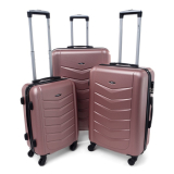 Zlato-ružová sada 3 odolných elegantných kufrov "Armor" - veľ. M, L, XL