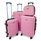 Ružová sada 4 elegantných plastových kufrov "Armor" - veľ. S, M, L, XL