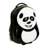 Čierny detský kufor na kolieskach "Panda" - veľ. M