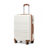 Biely odolný plastový cestovný kufor "Travelmania" - veľ. M