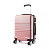 Ružový odolný plastový cestovný kufor "Travelmania" - 3 veľkosti