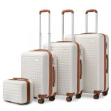 Biela sada pevných luxusných kufrov "Journey" - veľ. S, M, L, XL