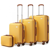 Žltá sada pevných luxusných kufrov "Journey" - veľ. S, M, L, XL
