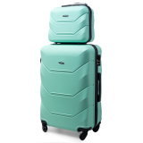 Zelená sada 2 luxusných ľahkých plastových kufrov "Luxury" - 1 veľkosť