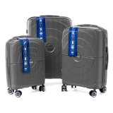 Sivá sada 3 luxusných odolných kufrov "Orbital" - M, L, XL