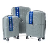 Strieborná sada 3 luxusných odolných kufrov "Orbital" - M, L, XL
