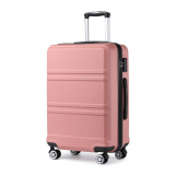 Ružový odolný plastový cestovný kufor "Travelmania" - veľ. L