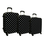 Sada 3 bodkovaných škrupinových cestovných kufrov "Dots" - M, L, XL