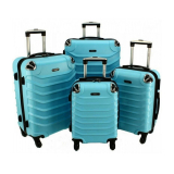 Sada 4 tyrkysových škrupinových kufrov "Premium" - S, M, L, XL