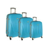 Modrá sada 3 plastových kufrov "Tour" - M, L, XL