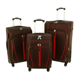 Hnedá sada 3 nepremokavých kufrov "Practical" + expander - M, L, XL