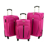Ružová sada 3 nepremokavých kufrov "Practical" + expander - M, L, XL