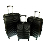 Čierna sada 3 škrupinových kufrov "Motion" - M, L, XL