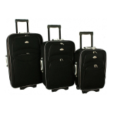 Set 3 čiernych cestovných kufrov "Standard" - M, L, XL