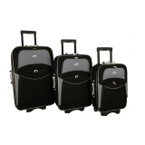 Set 3 sivo-čiernych cestovných kufrov "Standard" - M, L, XL