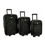Set 3 čiernych cestovných kufrov "Rings" - M, L, XL